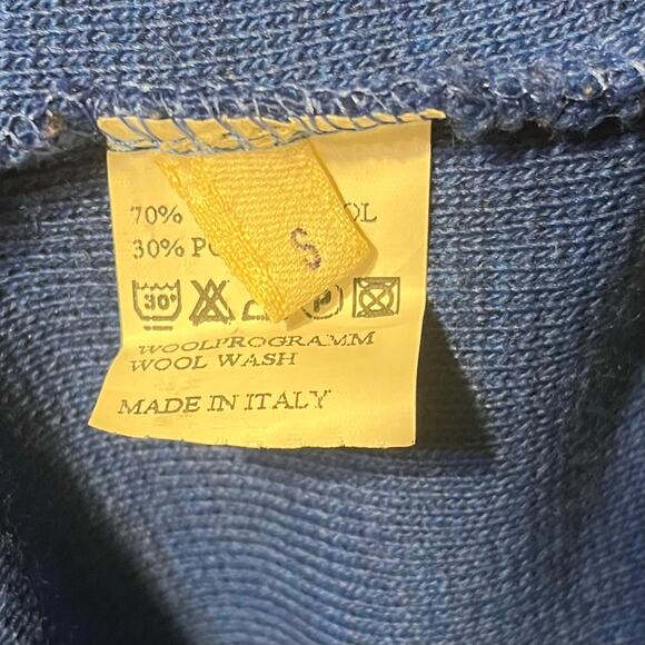 Moda Firenze Royal Blue Wool Button Front  Blazer Sweater Jacket S Italy Classic - Picture 8 of 9